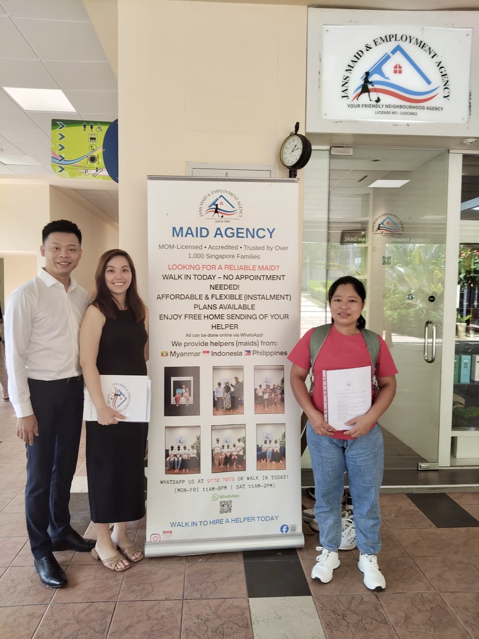 A Jans Maid client and helper at the Depot Road office