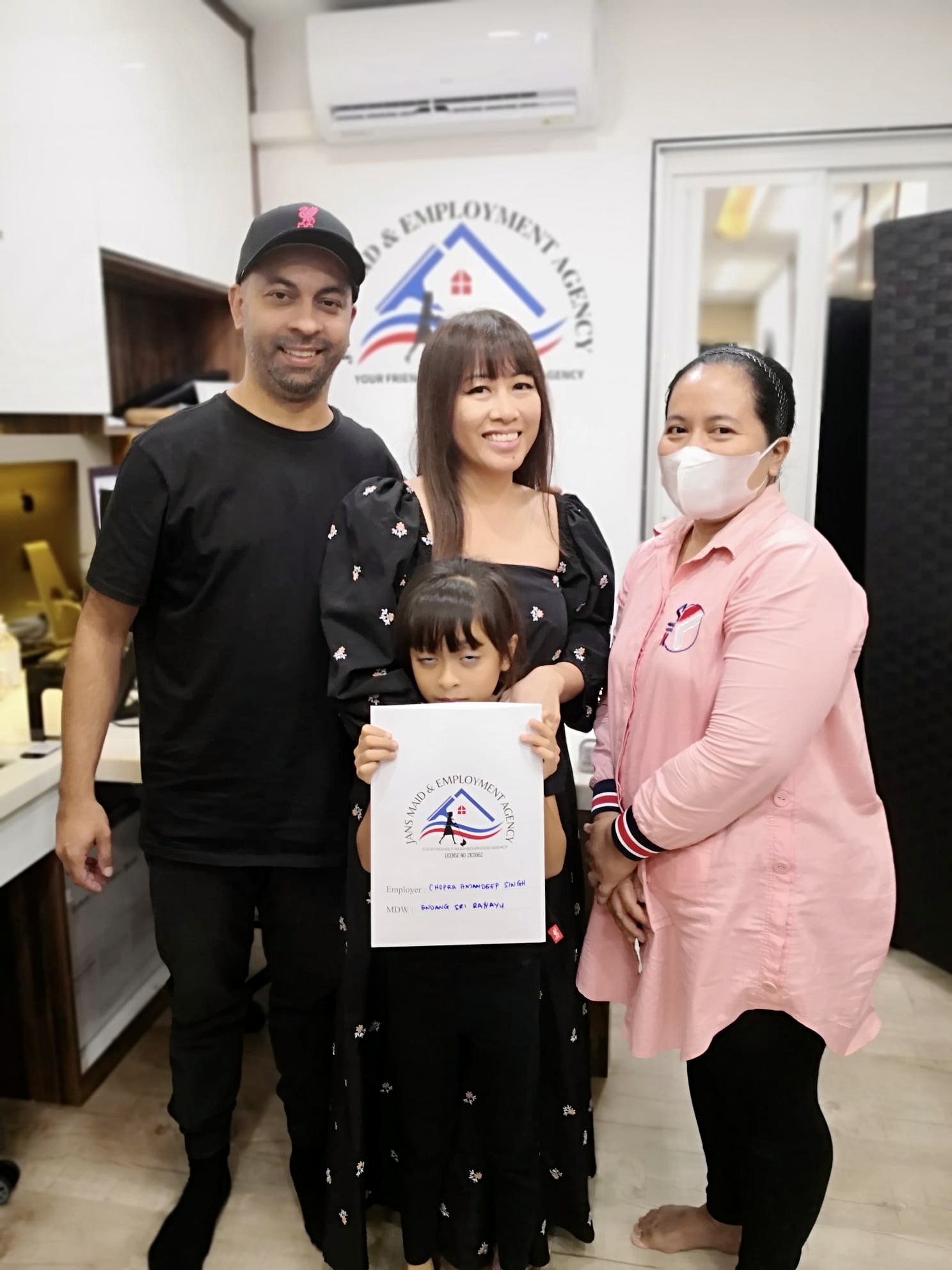 Satisfied family clients with maid agency Singapore