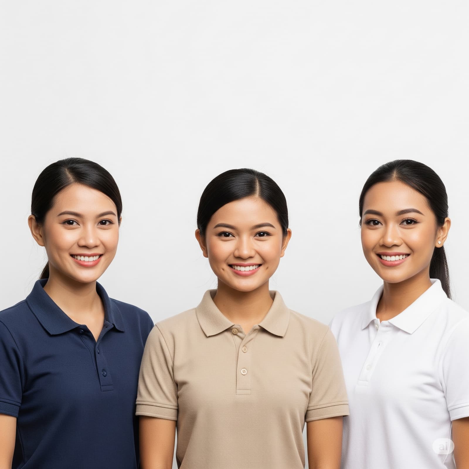 Filipino, Myanmar, and Indonesian maids in uniform for Jans Maid Agency Singapore
