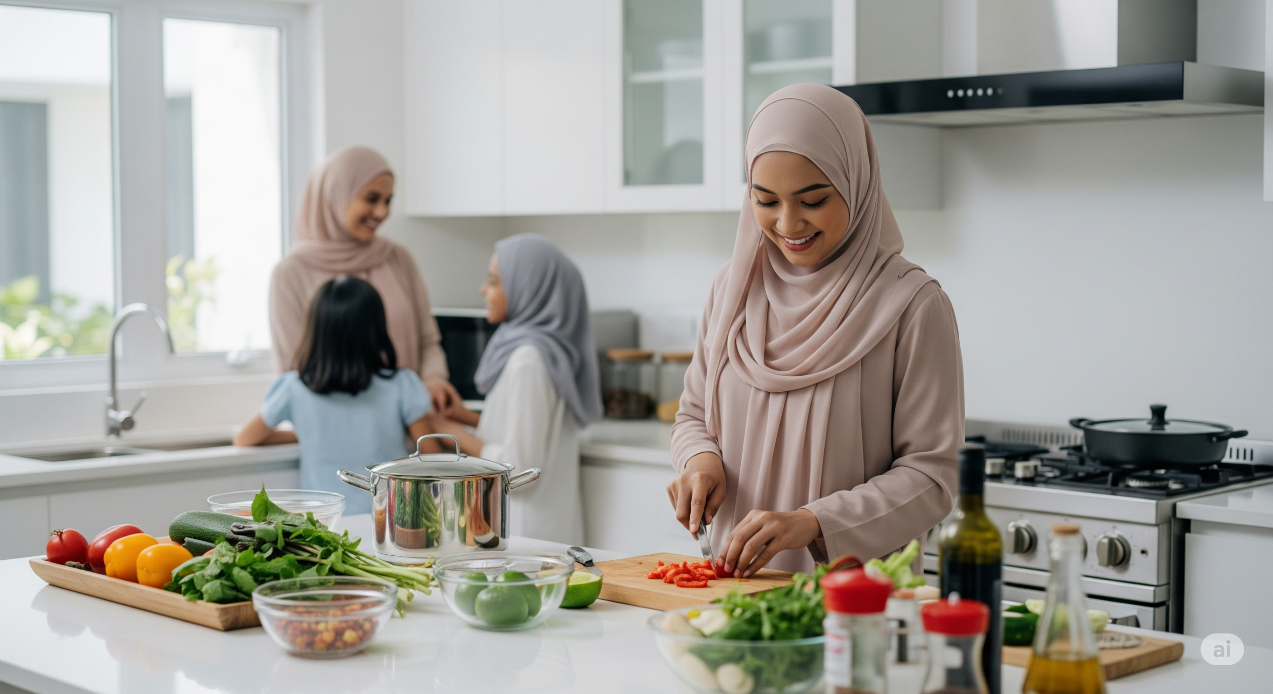 Muslim-Friendly Maid Singapore preparing Halal food