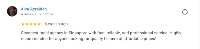 Client feedback about Jans Maid’s helpful team and affordable price